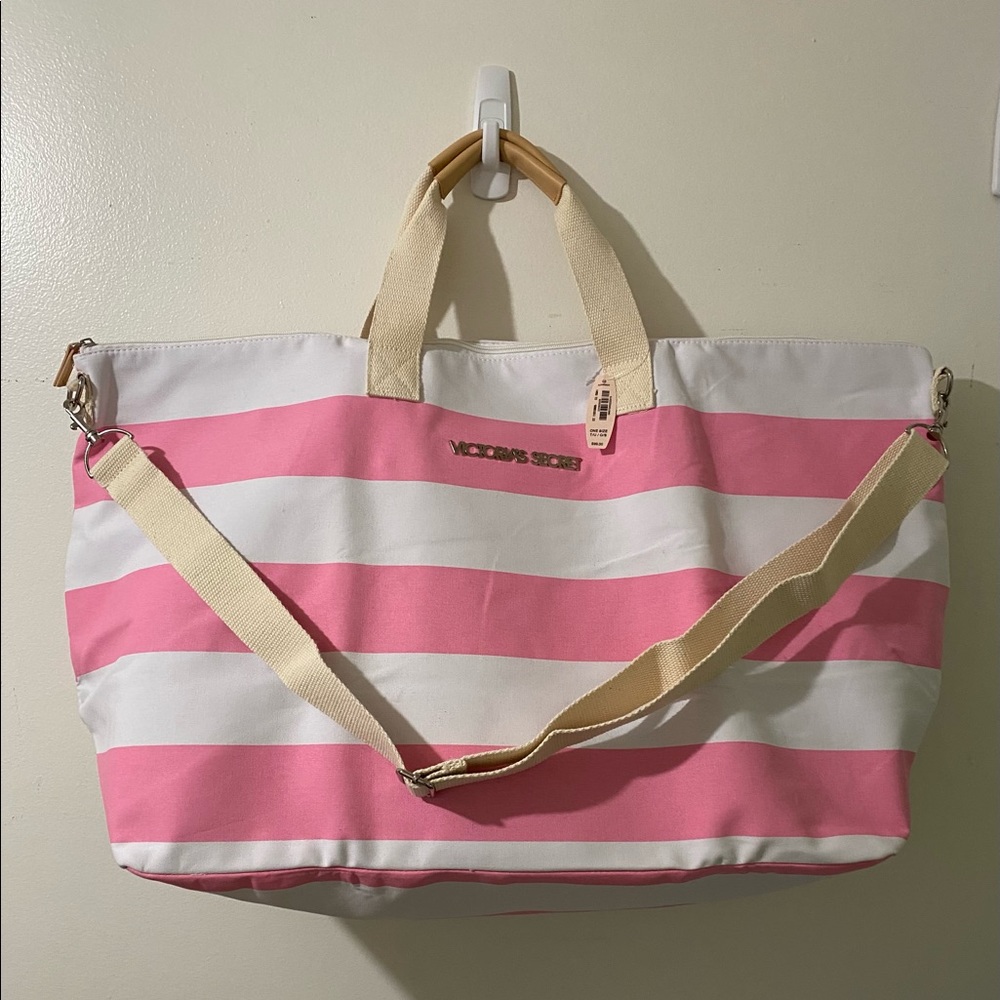 NWT Victoria’s Secret Canvass Large Tote Bag with zipper